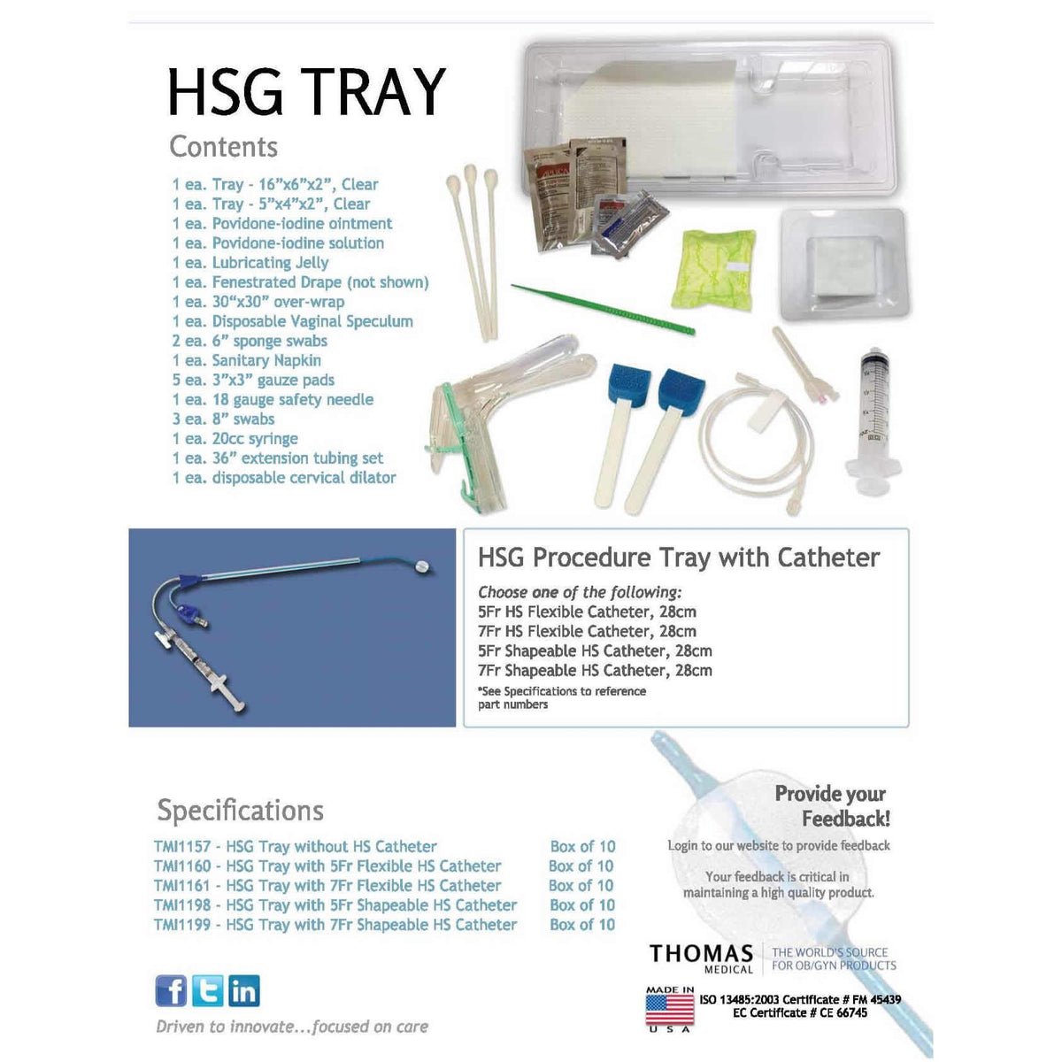 HSG Procedure Tray