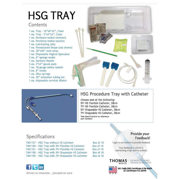 Thomas Medical HSG Procedure Tray Info Sheet